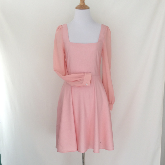Pink Chiffon Summer Dress, Natural Fabric 00 - 12 - Picture 2 of 5